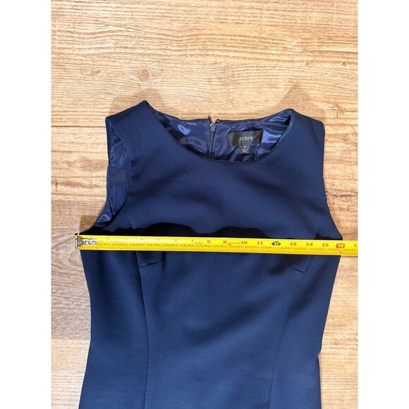 J. Crew Dress 2 Navy Blue Sleeveless Lined Midi Sheath EUC - Picture 4 of 5